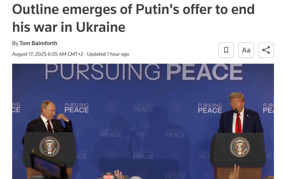 Роман Насонов: Reuters со ссылкой на источники опубликовало перечень условий, которые Владимир Путин выдвигает для возможного завершения войны в Украине