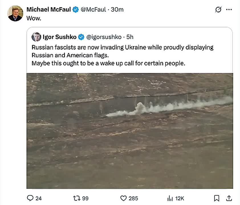 Бывший посол США в России в 2012–2014 годах Майкл Макфол прокомментировал недавно появившееся видео, на котором российский трофейный американский бронетранспортёр M113 с флагами США и России проносится по району запорожского...