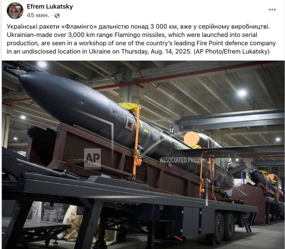 Новостью вечера стала презентация украинской ракеты «Фламинго» с дальностью до 3000 км. Корнями проект уходит в Британию и, по всей видимости, это именно то оружие, которое Европа собиралась «помогать» Украине производить...