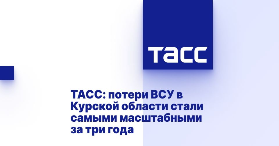 ТАСС: потери ВСУ в Курской области стали самыми масштабными за три года