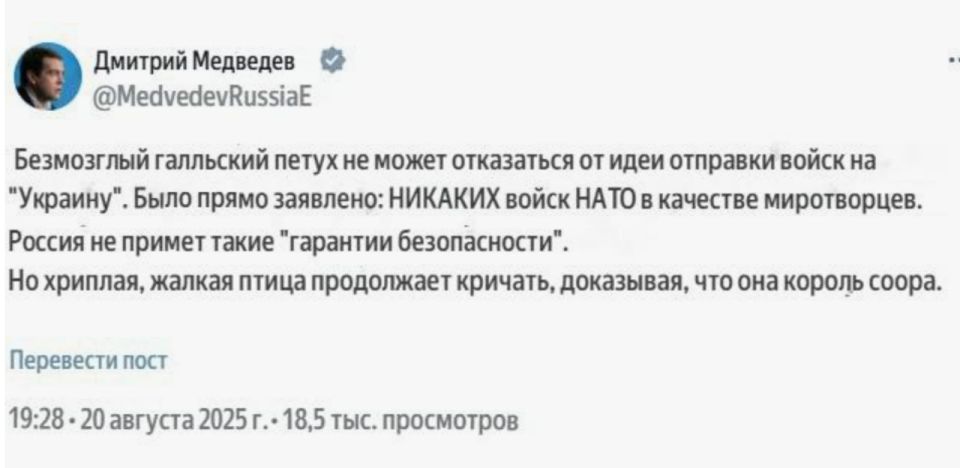 Два майора: Медведев жжет в иносоцсетях (перевод поста машинный)