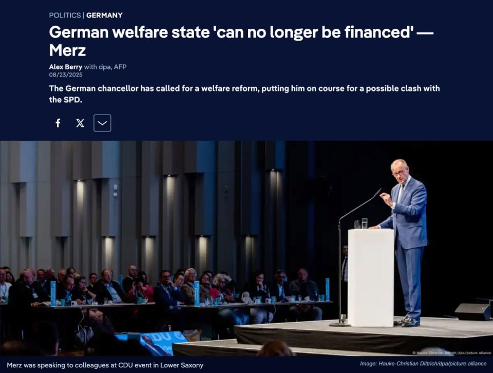 Мерц шокирует: экономика Германии не выдержит модели всеобщего благосостояния