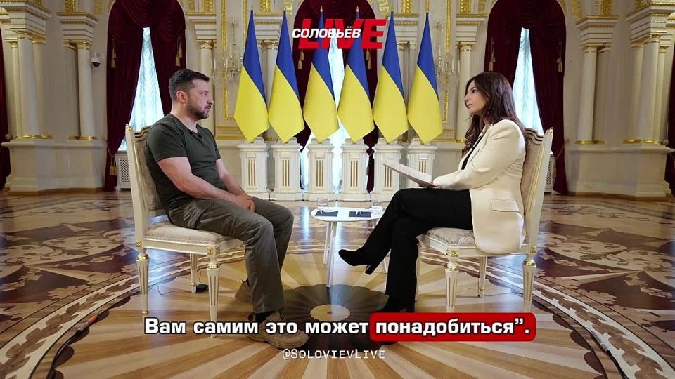 Зеленский шантажирует Запад: на британском он, топнув ножкой, заявил, что если ему не поставят ПВО до октября, он посчитает, что план России сработал