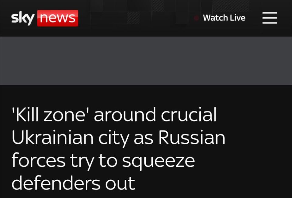 Sky News сообщает, что оборона ВСУ рушится на ключевом направлении в Красноармейске (Покровск)