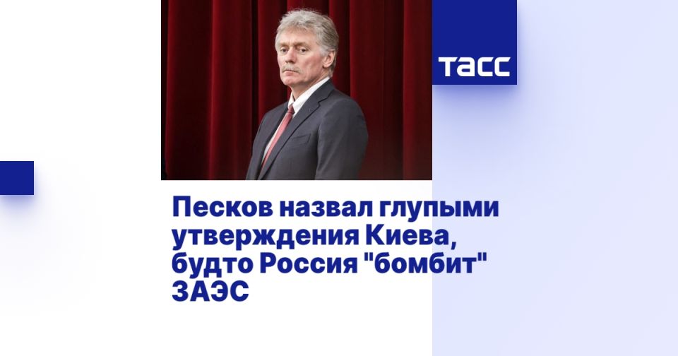 Песков назвал глупыми утверждения Киева, будто Россия "бомбит" ЗАЭС