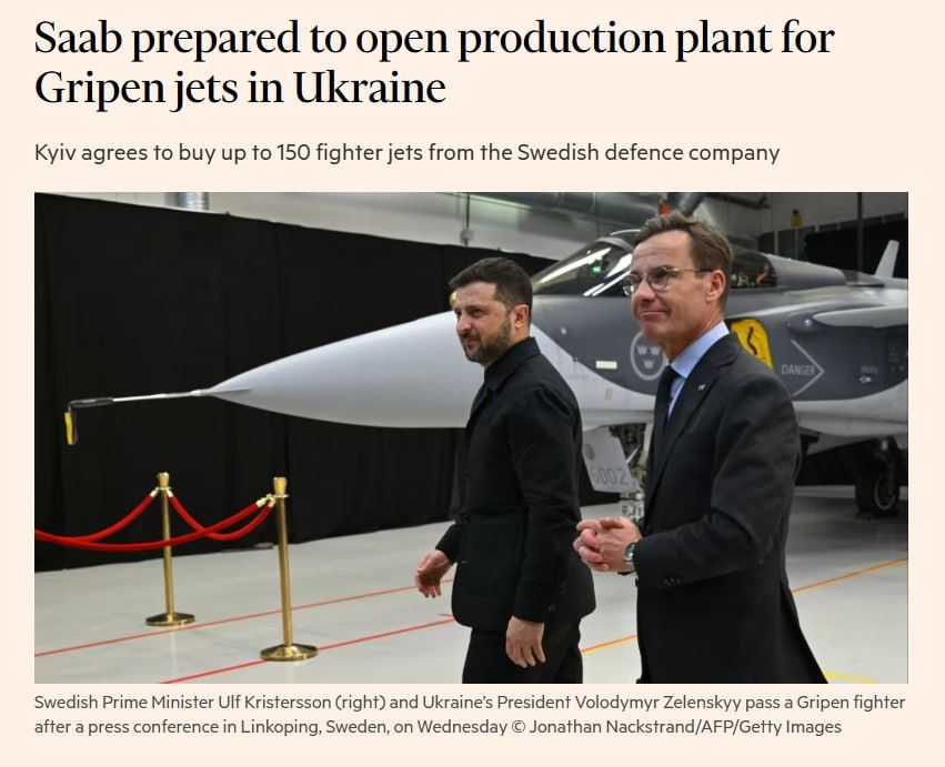 �������� �������� Saab ��������� ������� ����� �� ������������ ������������ Gripen �� �������, ����� Financial Times