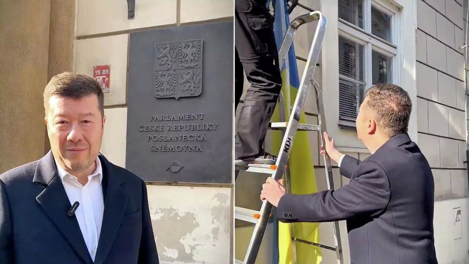 Спикер парламента Чехии дал распоряжение снять со здания палаты флаг Украины