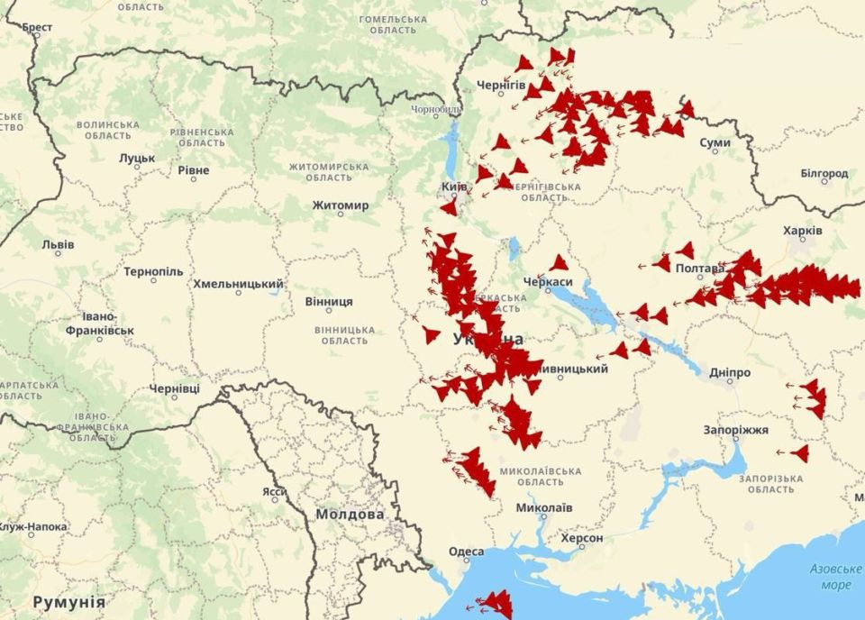 Прямо сейчас «Герани» атакуют Белоцерковскую ТЭЦ под Киевом, «Калибры» летят к цели, в небе МиГи с «Кинжалами»