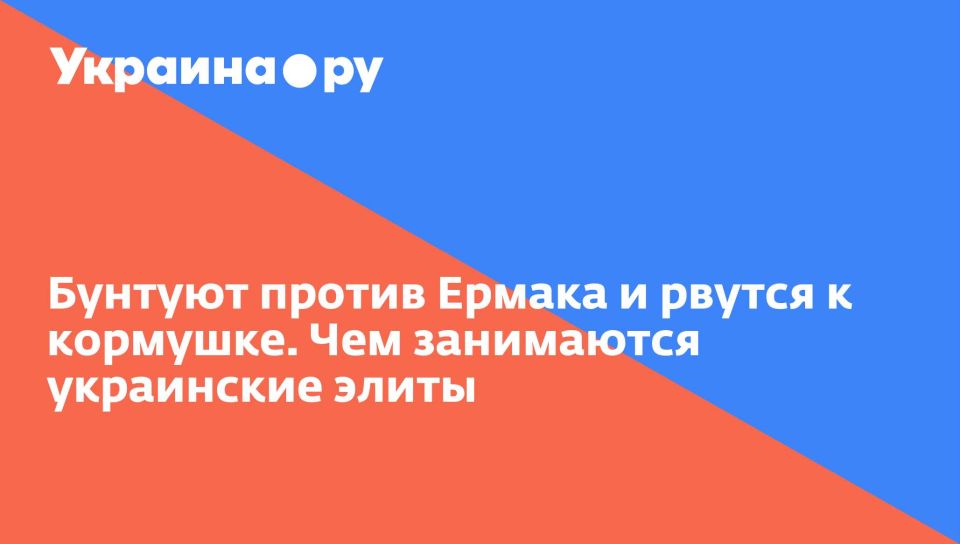 Бунтуют против Ермака и рвутся к кормушке. Чем занимаются украинские элиты