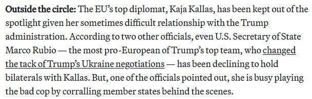 Рубио отказался встречаться с Каллас по мирному плану на Украине, — Politico