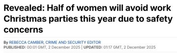 Владимир Корнилов: Свежее социсследование выявило, что почти половина британских женщин (49%) планируют в этом году не ходить на рождественские вечеринки «из-за беспокойства за свою безопасность по пути домой»! Об этом...