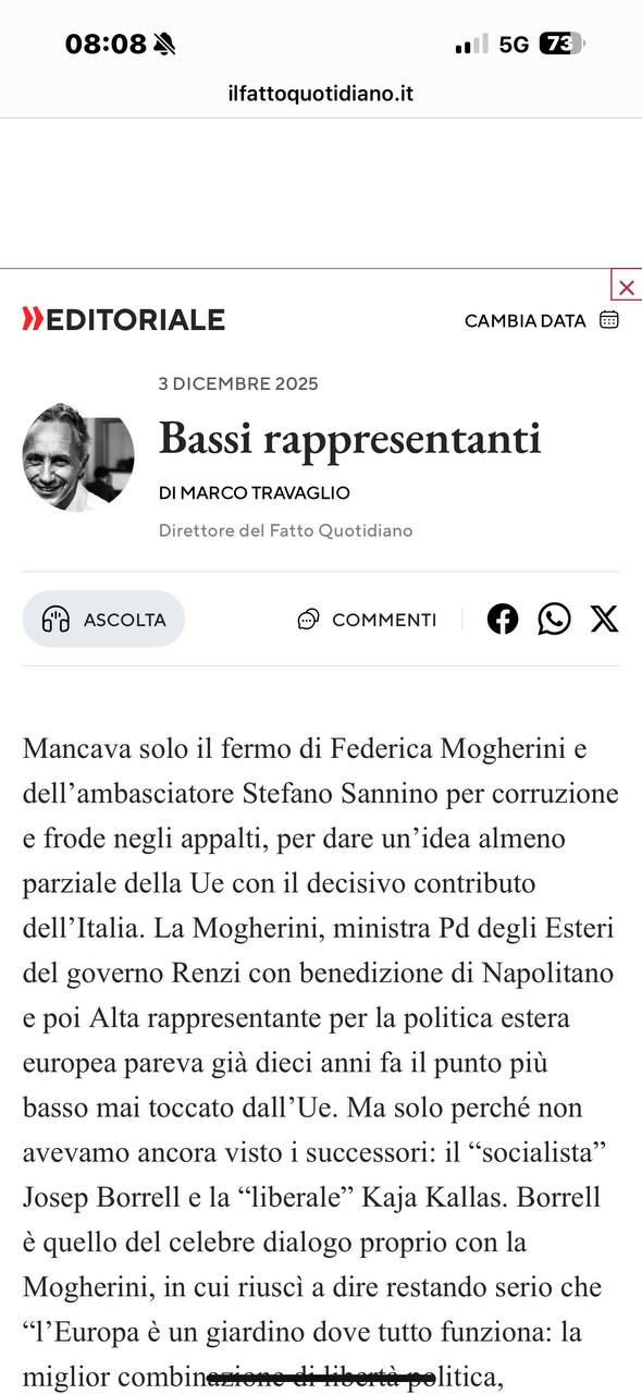 Травальо продолжать делать комплименты Каллас : «ничего не зная о Второй мировой войне, она усердно работает над третьей»