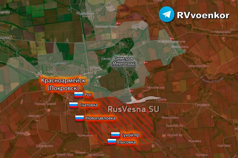 Вражеские аналитики признали потерю сразу пяти населенных пунктов у Красноармейска и Мирнограда