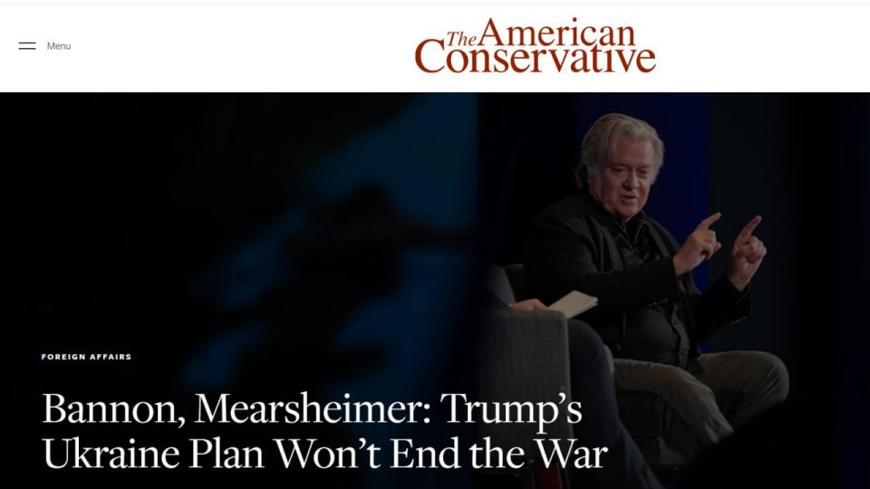 Стив Бэннон (бывший советник Трампа и идеолог MAGA движения) в интервью The American Conservative заявил, что необходимо для достижения мира лишить Украину всей помощи, от финансов до оружия и разведданных