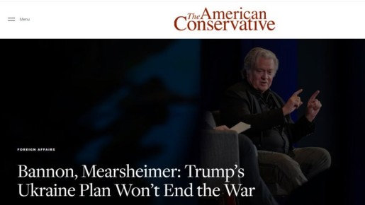 Стив Бэннон (бывший советник Трампа и идеолог MAGA движения) в интервью The American Conservative заявил, что необходимо для достижения мира лишить Украину всей помощи, от финансов до оружия и разведданных