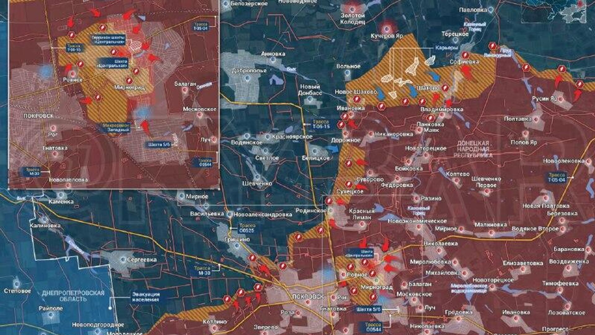 Российские войска сжимают котёл в Мирнограде и продвигаются на Добропольском направлении