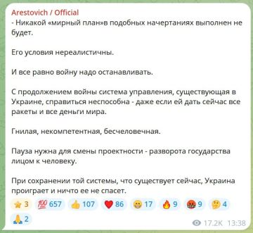"При сохранении той системы, что существует сейчас, Украина проиграет и ничто ее не спасет," - Арестович