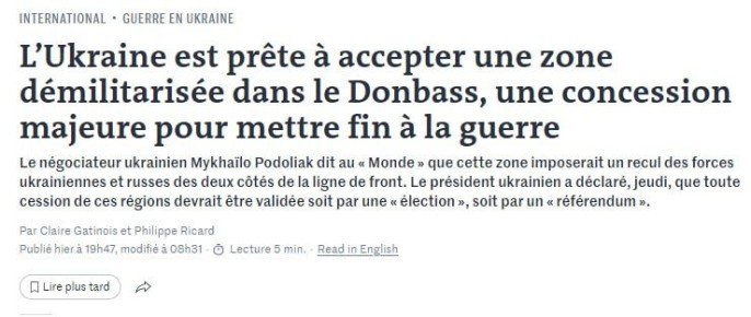 Киев согласен на вывод ВСУ и создание буферной зоны на Донбассе, — Le Monde