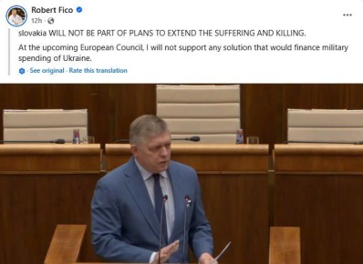 Словакия будет блокировать попытки ЕС выделить кредит Украине за счет российских активов, — Фицо