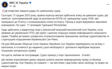 ВМС Украины жалуются на атаку "турецкого" судна в украинских водах