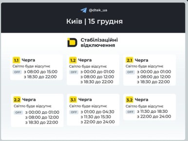 В Киеве продолжаются практически суточные отключения электроэнергии