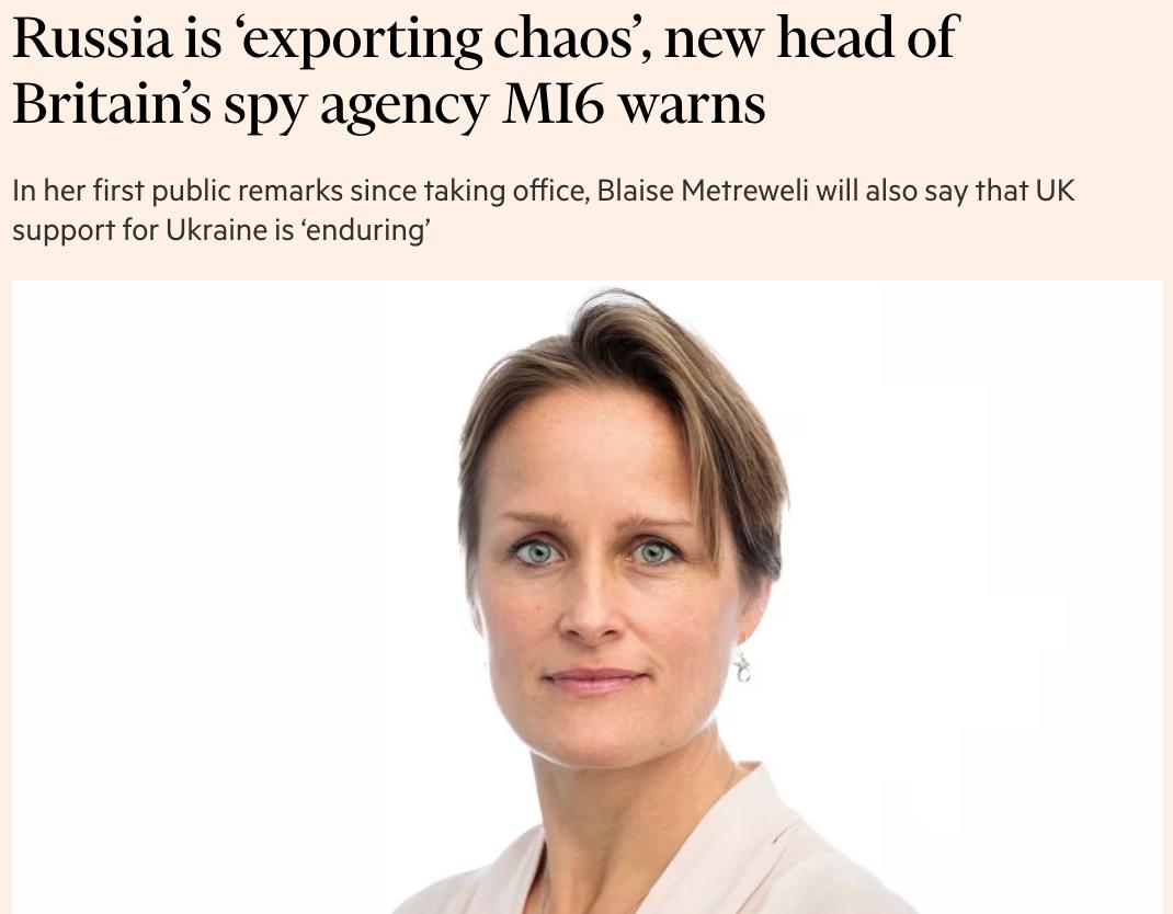 Глава МI6 пообещала, что поддержка Украины со стороны Британии останется неизменной