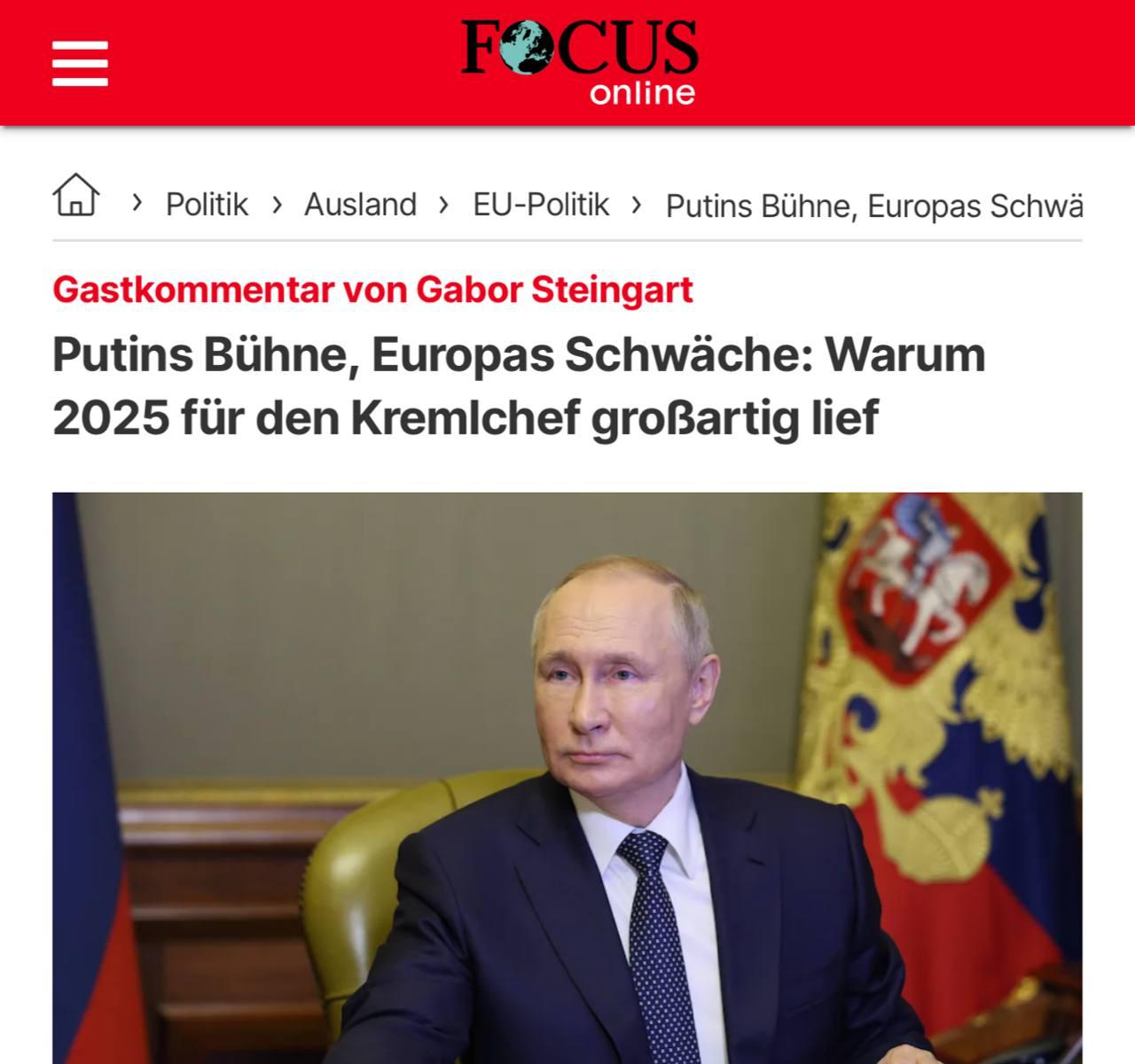 Focus: прямая линия Путина показала, что Россия добилась успехов на ключевых военных и гражданских направлениях в 2025 году