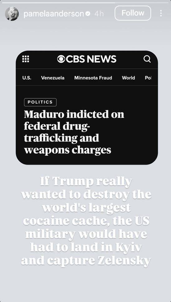 Однако, у Трампушки своя зрада вылезла: Памела Андерсон неожиданно отреагировала на события в Венесуэле