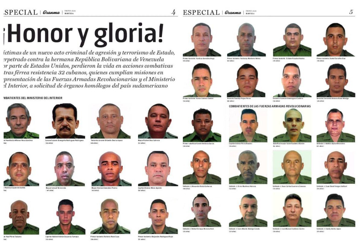 Честь и слава! Куба обнародовала имена 32 военнослужащих, погибших во время операции США по захвату Николаса Мадуро