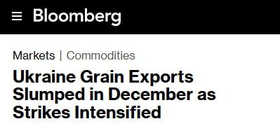 Экспорт украинского зерна резко просел после российских ударов возмездия — Bloomberg