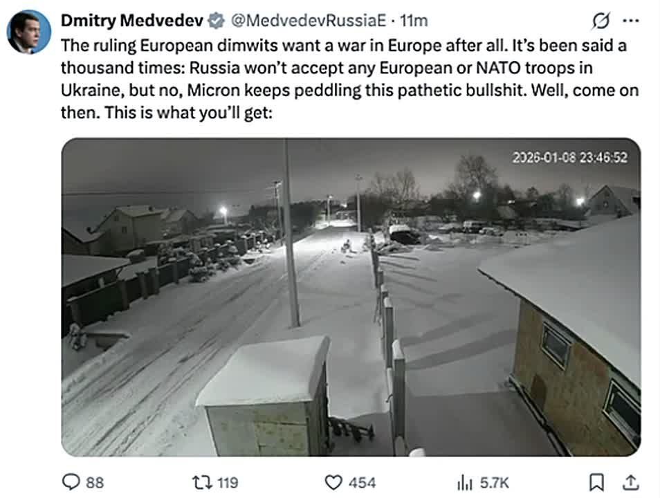 Сергей Мардан: Дмитрий Медведев заявил, что Россия не примет никакого размещения европейских или натовских войск на Украине