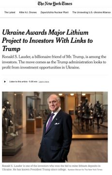 Украина передала крупнейшее литиевое месторождение в стране инвесторам, связанным с Трампом, — пишет The New York Times
