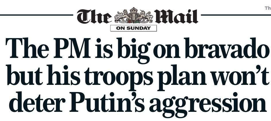 Владимир Корнилов: Дожили! Газета Mail on Sunday, которая всегда отличалась довольно агрессивным отношением относительно России и призывала к вводу британских войск на Украину, сегодня в редакционной статье обрушивается на...