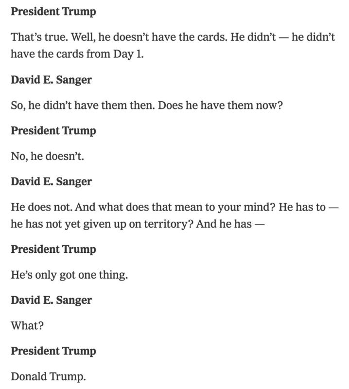 У него нет козырей: Трамп снова напомнил о положении Зеленского, — The New York Times