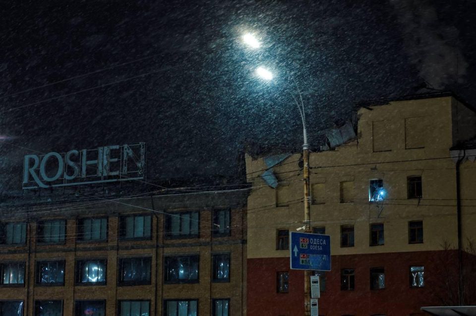 Киев Прилёт в здание фабрики "Roshen"