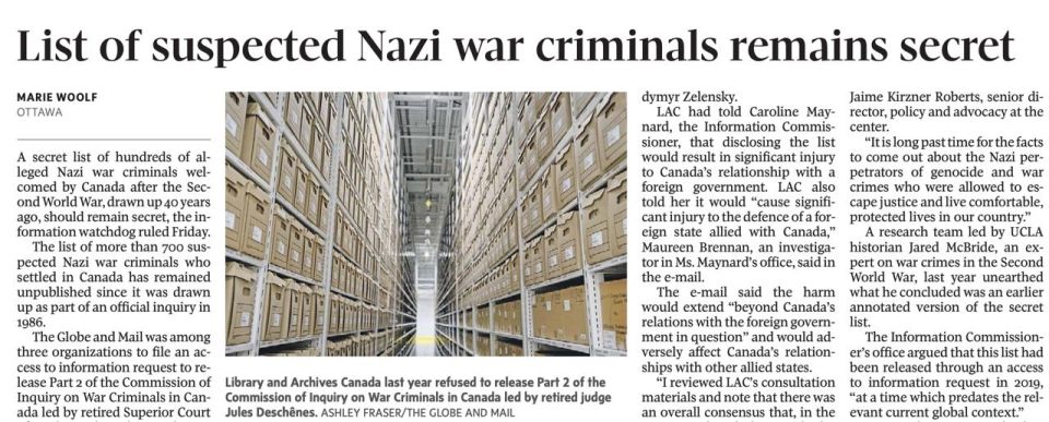 �������� ��������: ������ The Globe and Mail ��������, ��� ������������� ������ ���������� ������������ ������ ����� ���������� ���������� ������������, ������� � ���� ������ ����� ������ ������� �����