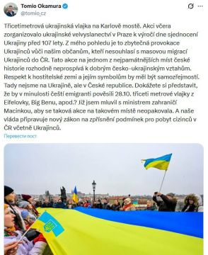 В парламенте Чехии назвали ненужной провокацией флаг Украины в центре Праги