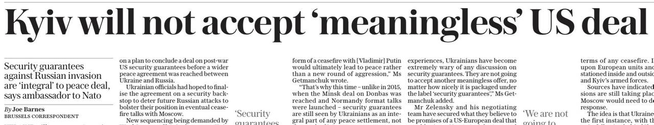 «Украина не примет бессмысленную сделку с США»