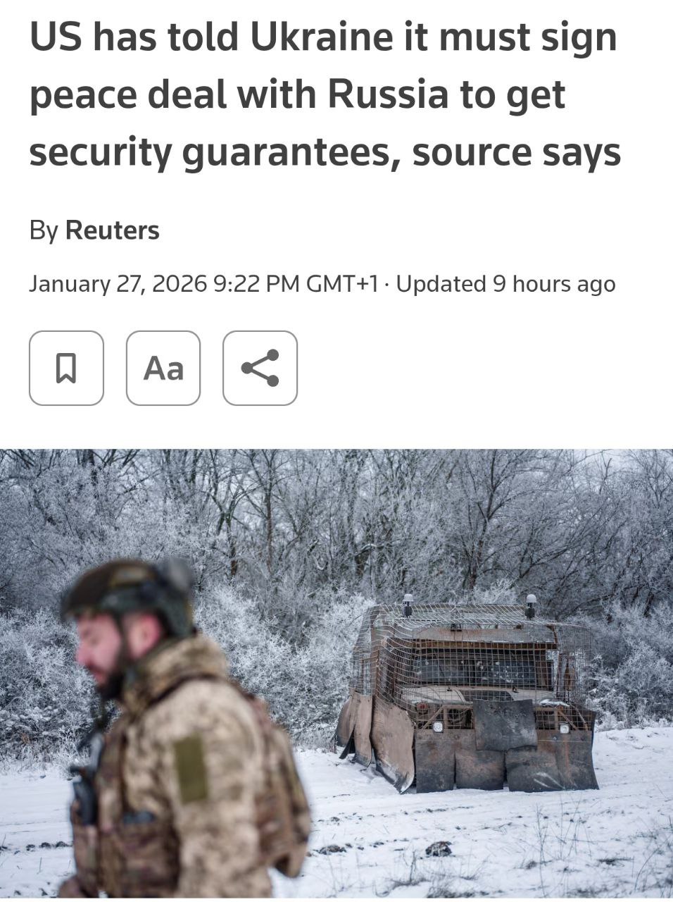 США увязали гарантии безопасности для Украины с подписанием мирного соглашения, — Reuters