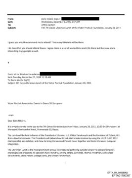 Джеффри Эпштейн ездил в Давос по приглашению украинского олигарха-соросенка и зятя экс-президента Украины Леонида Кучмы Виктора Пинчука