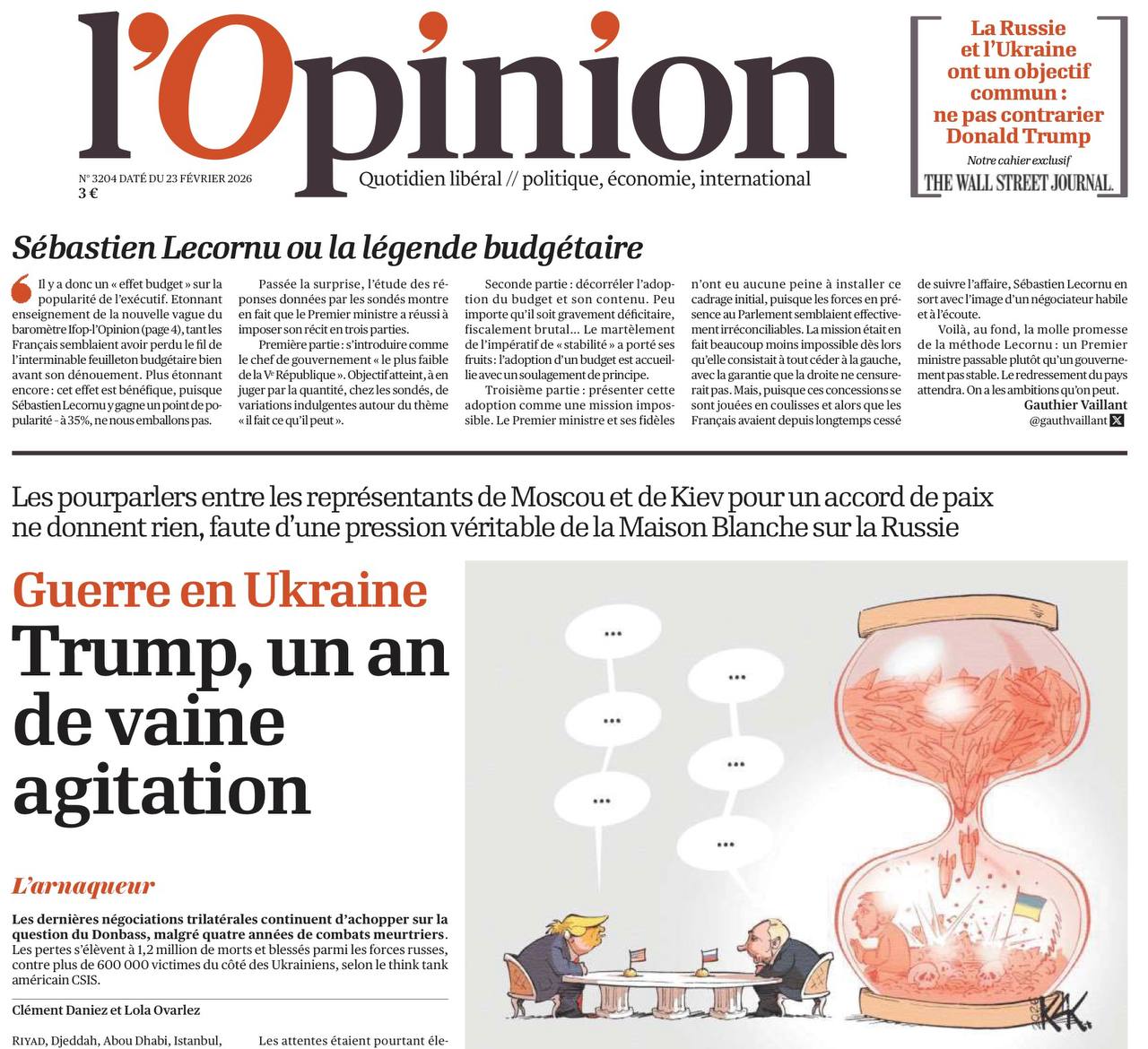 Владимир Корнилов: Французская газета L’Opinion критикует команду Трампа за переговорную позицию в украинском вопросе