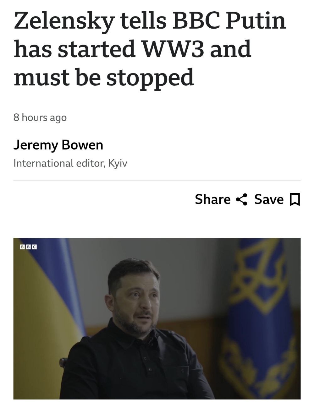 Зеленский продолжает клоунаду на BBC