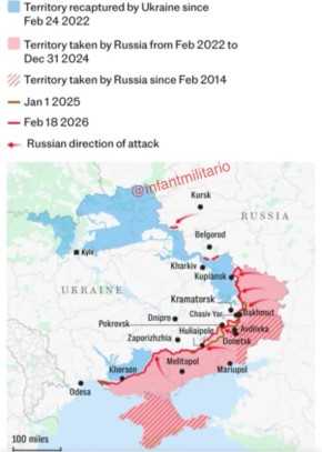 Ход боевых действий на Украине по версии издания Telegraph