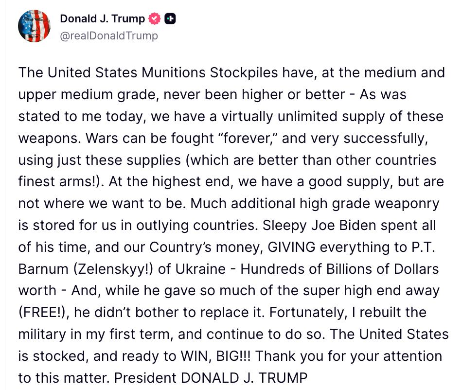 Трамп раскритиковал Зеленского за растрату американских боеприпасов