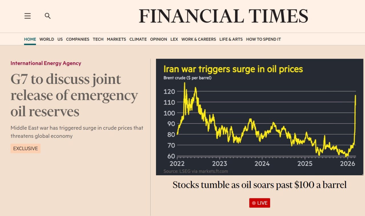 Cтраны «Большой семерки» планируют обсудить использование стратегических запасов нефти из-за ее резкого подорожания – Financial Times