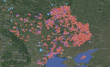 Карта прилетов российских ударных дронов по Украине за последние 9 месяцев по версии проукраинских англоязычных источников