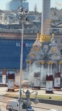 Юлия Витязева: Упс. В Киеве обломки сбитого БПЛА упали возле Монумента Независимости на Майдане