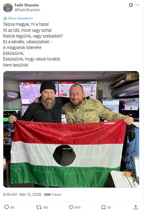 Посол Украины в Будапеште сфотографировался с продырявленным флагом Венгрии