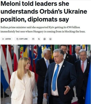 Лидеры ЕС 1,5 часа пытались убедить Орбана отменить вето на кредит в 90 млрд евро для Украины, — Politico