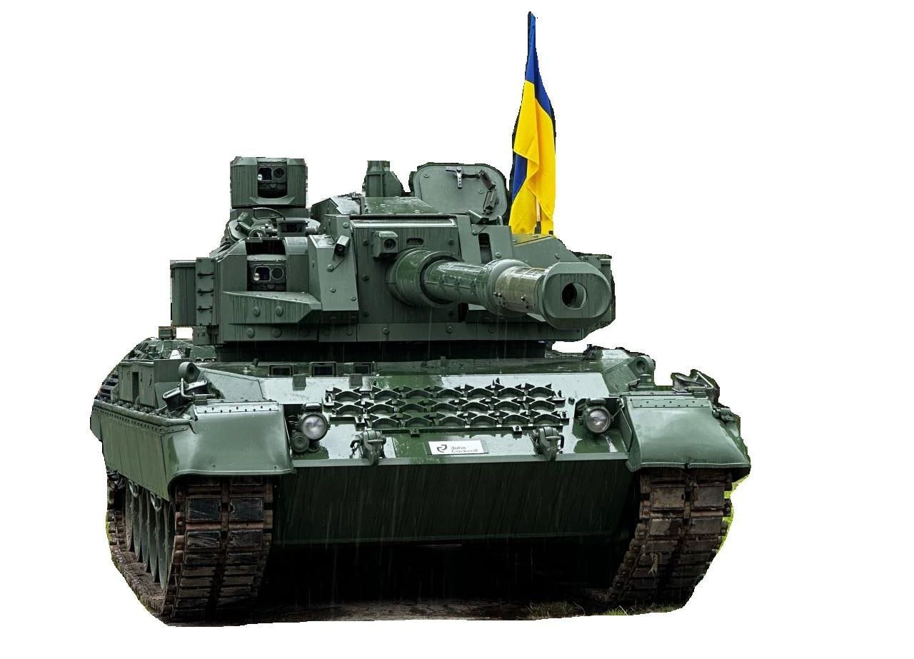 На первом кадре запечатлен экспериментальный танк Leopard 1 с башней Cockerill C3105 на Украине